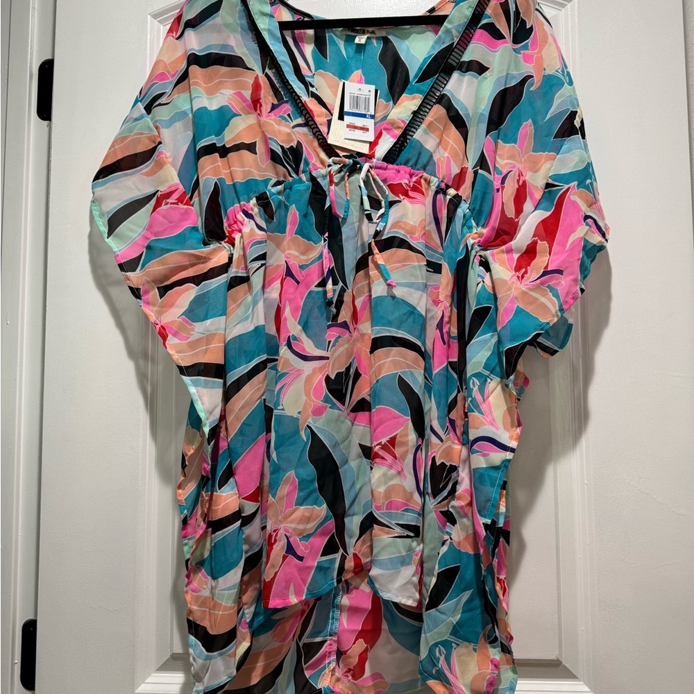 Floral Multicolor Swim Coverup